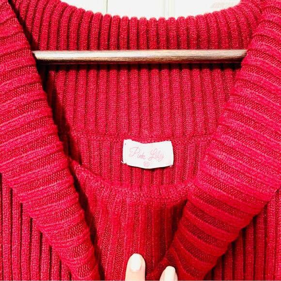 PINK LILY TURTLENECK SWEATER DRESS - Picture 4 of 7